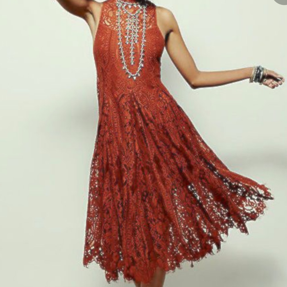 Free People Angel Rays Lace Trapeze Dress